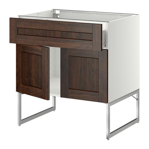 МЕТОД / ФОРВАРА Напол шкаф/полки/ящик/2двери - Эдсерум под дерево коричневый, белый МЕТОД / ФОРВАРА Напол шкаф/полки/ящик/2двери - Эдсерум под дерево коричневый, белый