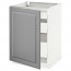 МЕТОД / МАКСИМЕРА Напольный шкаф с 1двр/3ящ - белый, Будбин серый, 60x60 см