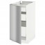 МЕТОД / МАКСИМЕРА Напольный шкаф с 1двр/3ящ - белый, Гревста нержавеющ сталь, 40x60 см