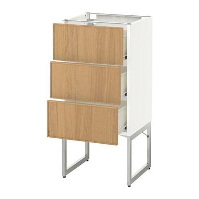 МЕТОД / ФОРВАРА Нплн шк 3 фрнт/3 средн ящика - 40x37x60 см, Экестад дуб, белый МЕТОД / ФОРВАРА Нплн шк 3 фрнт/3 средн ящика - 40x37x60 см, Экестад дуб, белый