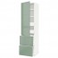 МЕТОД / МАКСИМЕРА Высокий шкаф+полки/4 ящика/2дверцы - белый, Калларп глянцевый светло-зеленый, 60x60x220 см