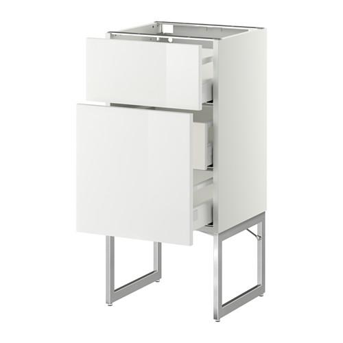 МЕТОД / МАКСИМЕРА Наполн шк 2 фрнт/3 средн ящ - белый, Рингульт глянцевый белый, 40x37x60 см