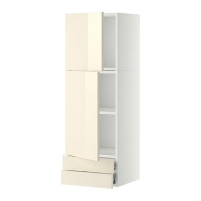 МЕТОД / ФОРВАРА Навесной шкаф/2дверцы/2ящика - 40x120 см, Рингульт глянцевый кремовый, белый МЕТОД / ФОРВАРА Навесной шкаф/2дверцы/2ящика - 40x120 см, Рингульт глянцевый кремовый, белый