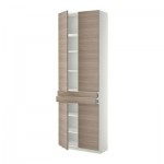 МЕТОД / ФОРВАРА Высокий шкаф+полки/2 ящика/4 дверцы - Брокхульт под грецкий орех светло-серый, белый МЕТОД / ФОРВАРА Высокий шкаф+полки/2 ящика/4 дверцы - Брокхульт под грецкий орех светло-серый, белый