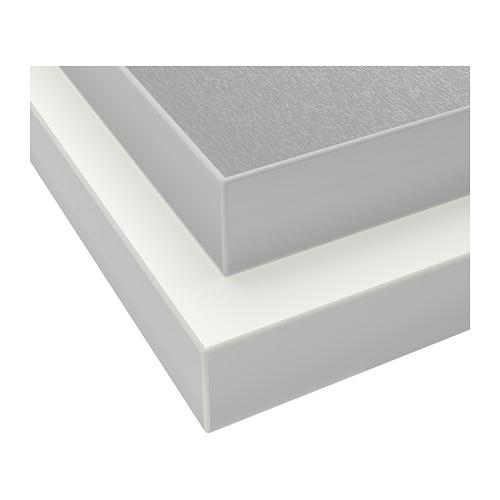 HÄLLESTAD worktop, doublesided white in aluminum / with metal edging
