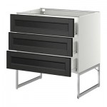 МЕТОД / ФОРВАРА Нплн шк 3 фрнт/3 средн ящика - 80x60x60 см, Лаксарби черно-коричневый, белый МЕТОД / ФОРВАРА Нплн шк 3 фрнт/3 средн ящика - 80x60x60 см, Лаксарби черно-коричневый, белый