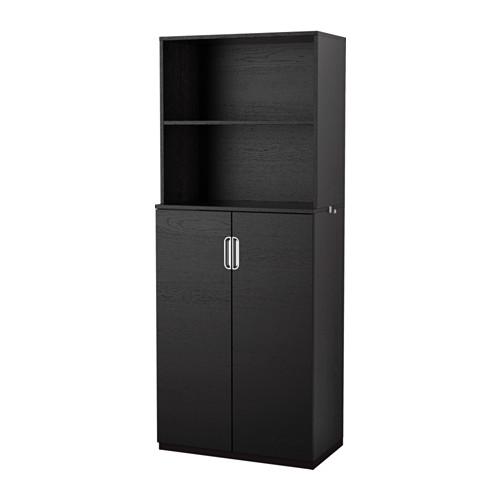 ГАЛАНТ Комбинация для хранения с дверцами - черно-коричневый