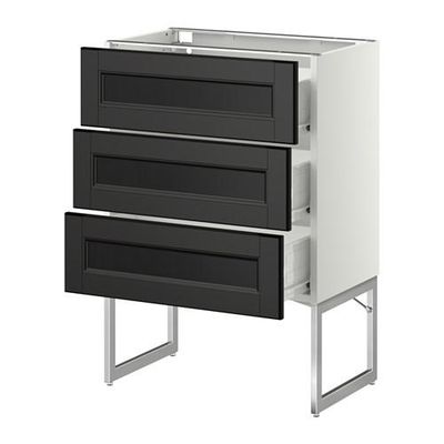 МЕТОД / ФОРВАРА Нплн шк 3 фрнт/3 средн ящика - 60x37x60 см, Лаксарби черно-коричневый, белый МЕТОД / ФОРВАРА Нплн шк 3 фрнт/3 средн ящика - 60x37x60 см, Лаксарби черно-коричневый, белый