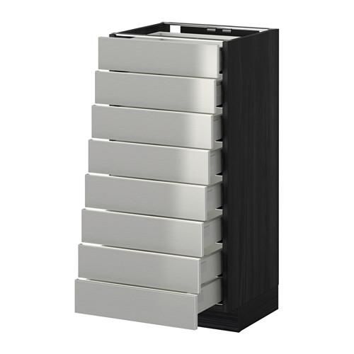 МЕТОД / МАКСИМЕРА Наполн шкаф 8 фронт/8 низк ящиков - под дерево черный, Гревста нержавеющ сталь, 40x37 см МЕТОД / МАКСИМЕРА Наполн шкаф 8 фронт/8 низк ящиков - под дерево черный, Гревста нержавеющ сталь, 40x37 см