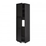 МЕТОД Высокий шкаф д/холодильника/2дверцы - под дерево черный, Лерх черная морилка, 60x60x220 см МЕТОД Высокий шкаф д/холодильника/2дверцы - под дерево черный, Лерх черная морилка, 60x60x220 см