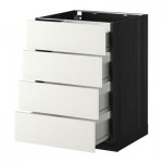 МЕТОД / ФОРВАРА Напольн шкаф 4 фронт панели/4 ящика - 60x60 см, Хэггеби белый, под дерево черный МЕТОД / ФОРВАРА Напольн шкаф 4 фронт панели/4 ящика - 60x60 см, Хэггеби белый, под дерево черный