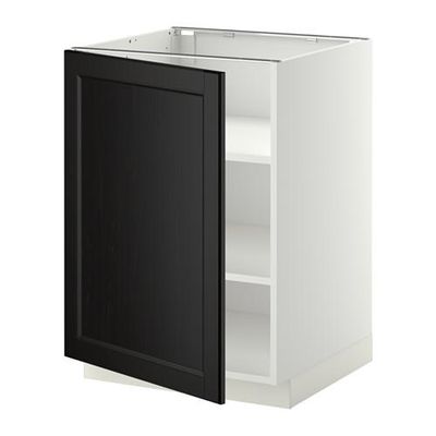МЕТОД Напольный шкаф с полками - 60x60 см, Лаксарби черно-коричневый, белый МЕТОД Напольный шкаф с полками - 60x60 см, Лаксарби черно-коричневый, белый