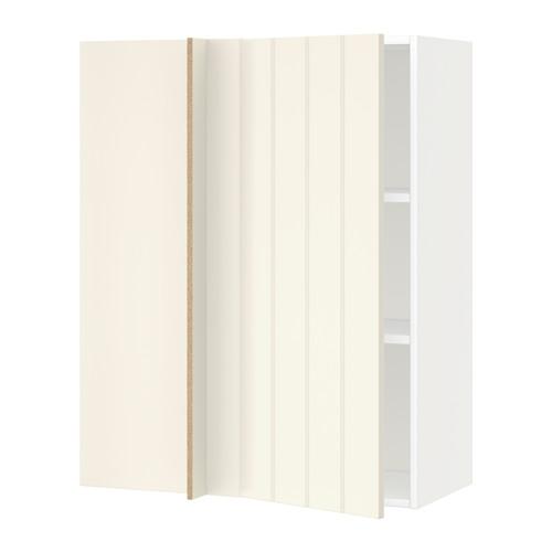 МЕТОД Угловой навесной шкаф с полками - белый, Хитарп белый с оттенком, 88x37x100 см