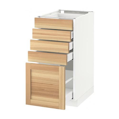 МЕТОД / МАКСИМЕРА Напольный шкаф с 5 ящиками - белый, Торхэмн естественный ясень, 40x60 см МЕТОД / МАКСИМЕРА Напольный шкаф с 5 ящиками - белый, Торхэмн естественный ясень, 40x60 см