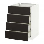 МЕТОД / ФОРВАРА Напольн шкаф 4 фронт панели/4 ящика - белый, Кунгсбакка антрацит, 60x60 см МЕТОД / ФОРВАРА Напольн шкаф 4 фронт панели/4 ящика - белый, Кунгсбакка антрацит, 60x60 см