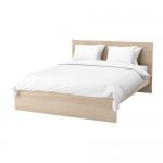 МАЛЬМ Каркас кровати, высокий - 180x200 см, Лонсет, дубовый шпон, беленый