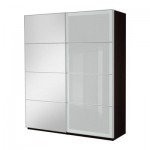 ПАКС Гардероб с раздвижными дверьми - зеркальное стекло, 200x66x236 см
