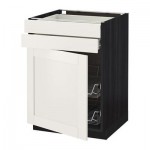 МЕТОД / ФОРВАРА Напольн шкаф/дверца/2ящ/првл крзн - 60x60 см, Сэведаль белый, под дерево черный