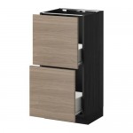 МЕТОД / ФОРВАРА Наполн шк 2 фрнт/2 средн ящ - под дерево черный, Брокхульт под грецкий орех светло-серый, 40x37 см