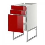 МЕТОД / ФОРВАРА Напольн шкаф 3фронт пнл/2низ/2ср ящ - 40x60x60 см, Рингульт глянцевый красный, белый МЕТОД / ФОРВАРА Напольн шкаф 3фронт пнл/2низ/2ср ящ - 40x60x60 см, Рингульт глянцевый красный, белый