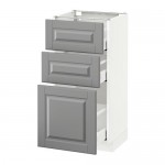 МЕТОД / МАКСИМЕРА Напольный шкаф с 3 ящиками - белый, Будбин серый, 40x37 см МЕТОД / МАКСИМЕРА Напольный шкаф с 3 ящиками - белый, Будбин серый, 40x37 см