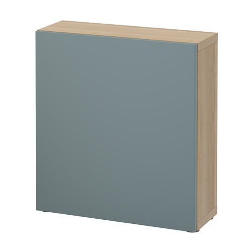 БЕСТО Стеллаж с дверью - под беленый дуб/Вальвикен серо-бирюзовый БЕСТО Стеллаж с дверью - под беленый дуб/Вальвикен серо-бирюзовый