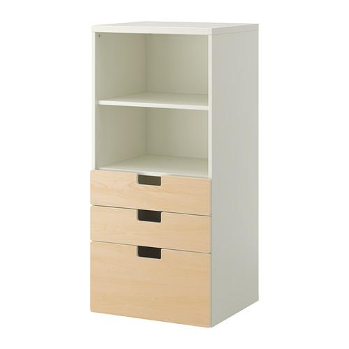 СТУВА Комбинация для хранения с ящиками - белый/береза
