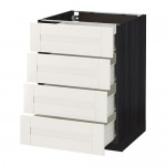 МЕТОД / ФОРВАРА Напольн шкаф 4 фронт панели/4 ящика - под дерево черный, Сэведаль белый, 60x60 см МЕТОД / ФОРВАРА Напольн шкаф 4 фронт панели/4 ящика - под дерево черный, Сэведаль белый, 60x60 см