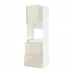 МЕТОД / МАКСИМЕРА Выс шк д/дхвк+двр/2фрнт/2выс ящ - белый, Воксторп глянцевый светло-бежевый, 60x60x200 см МЕТОД / МАКСИМЕРА Выс шк д/дхвк+двр/2фрнт/2выс ящ - белый, Воксторп глянцевый светло-бежевый, 60x60x200 см
