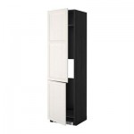 МЕТОД Высокий шкаф д/холод/мороз/2дверцы - Лаксарби белый, под дерево черный МЕТОД Высокий шкаф д/холод/мороз/2дверцы - Лаксарби белый, под дерево черный