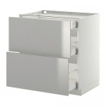 МЕТОД / МАКСИМЕРА Напольный шкаф/2фасада/3ящика - белый, Гревста нержавеющ сталь, 80x60 см МЕТОД / МАКСИМЕРА Напольный шкаф/2фасада/3ящика - белый, Гревста нержавеющ сталь, 80x60 см