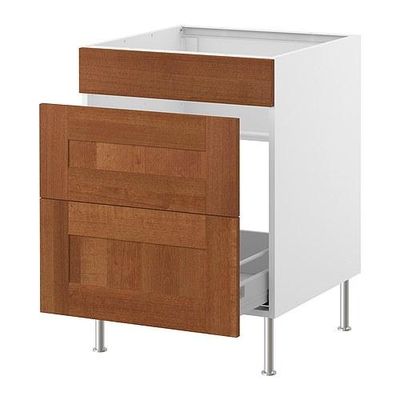 ФАКТУМ Наполный шкаф д/мойки/мусорн конт - Эдель классический коричневый, 60 см