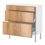 ФАКТУМ Напольный шкаф с 3 ящиками - Норье дуб, 80x37 см ФАКТУМ Напольный шкаф с 3 ящиками - Норье дуб, 80x37 см