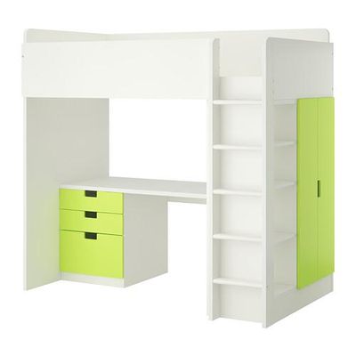 ikea loft bed with desk and wardrobe