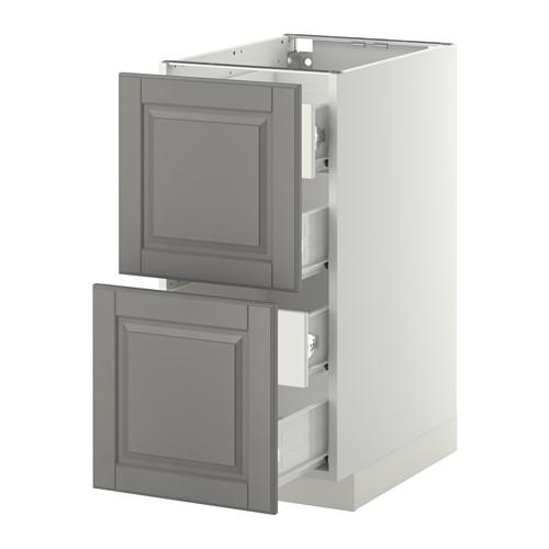 МЕТОД / ФОРВАРА Напольн шкаф 2 фронт пнл/4 средн ящ - белый, Будбин серый, 40x60 см МЕТОД / ФОРВАРА Напольн шкаф 2 фронт пнл/4 средн ящ - белый, Будбин серый, 40x60 см