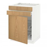 МЕТОД / МАКСИМЕРА Нплн шк д/врч пнл/ящ/2првл крзн - белый, Экестад дуб МЕТОД / МАКСИМЕРА Нплн шк д/врч пнл/ящ/2првл крзн - белый, Экестад дуб