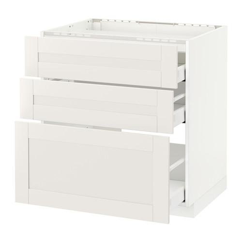МЕТОД / МАКСИМЕРА Напольн шкаф/3фронт пнл/3ящика - белый, Сэведаль белый, 80x60 см