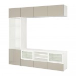 BESTÅ шкаф для ТВ, комбин/стеклян дверцы