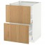 МЕТОД / МАКСИМЕРА Напольн шкаф 2фрнт/2выс ящ - белый, Экестад дуб, 60x60 см