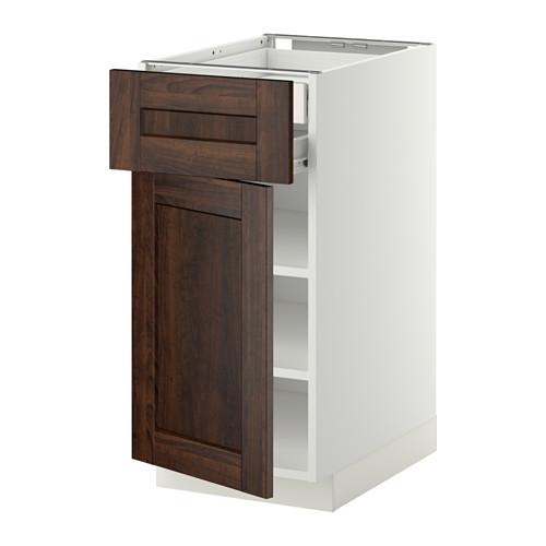 МЕТОД / ФОРВАРА Напольн шкаф двр/фр пнл/плк/2низ ящ - белый, Эдсерум под дерево коричневый, 40x60 см МЕТОД / ФОРВАРА Напольн шкаф двр/фр пнл/плк/2низ ящ - белый, Эдсерум под дерево коричневый, 40x60 см