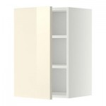 МЕТОД Шкаф навесной с полкой - 40x60 см, Рингульт глянцевый кремовый, белый