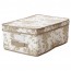 ГАРНИТУР Коробка с крышкой - бежевый/белый цветок, 28x42x16 см