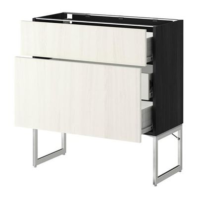 МЕТОД / ФОРВАРА Наполн шк 2 фрнт/3 средн ящ - 80x37x60 см, Росдаль белый ясень, под дерево черный МЕТОД / ФОРВАРА Наполн шк 2 фрнт/3 средн ящ - 80x37x60 см, Росдаль белый ясень, под дерево черный