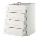 МЕТОД / МАКСИМЕРА Напольн шкаф 4 фронт панели/4 ящика - 60x60 см, Лаксарби белый, белый