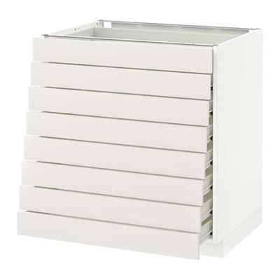 МЕТОД / ФОРВАРА Наполн шкаф 8 фронт/8 низк ящиков - 80x60 см, Сэведаль белый, белый