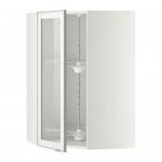 МЕТОД Углов навесн шк с врщ скц/сткл дв - белый, Ютис матовое стекло/алюминий, 68x100 см МЕТОД Углов навесн шк с врщ скц/сткл дв - белый, Ютис матовое стекло/алюминий, 68x100 см