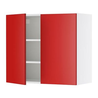 ФАКТУМ Навесной шкаф с 2 дверями - Рубрик Аплод красный, 80x70 см