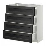 МЕТОД / ФОРВАРА Напольн шкаф 4 фронт панели/4 ящика - 80x37 см, Лаксарби черно-коричневый, белый МЕТОД / ФОРВАРА Напольн шкаф 4 фронт панели/4 ящика - 80x37 см, Лаксарби черно-коричневый, белый