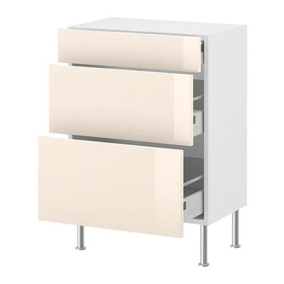 ФАКТУМ Напольный шкаф с 3 ящиками - Абстракт кремовый, 40x37 см