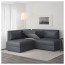 ВАЛЛЕНТУНА 3-местный угловой диван-кровать - Хилларед темно-серый, Хилларед темно-серый